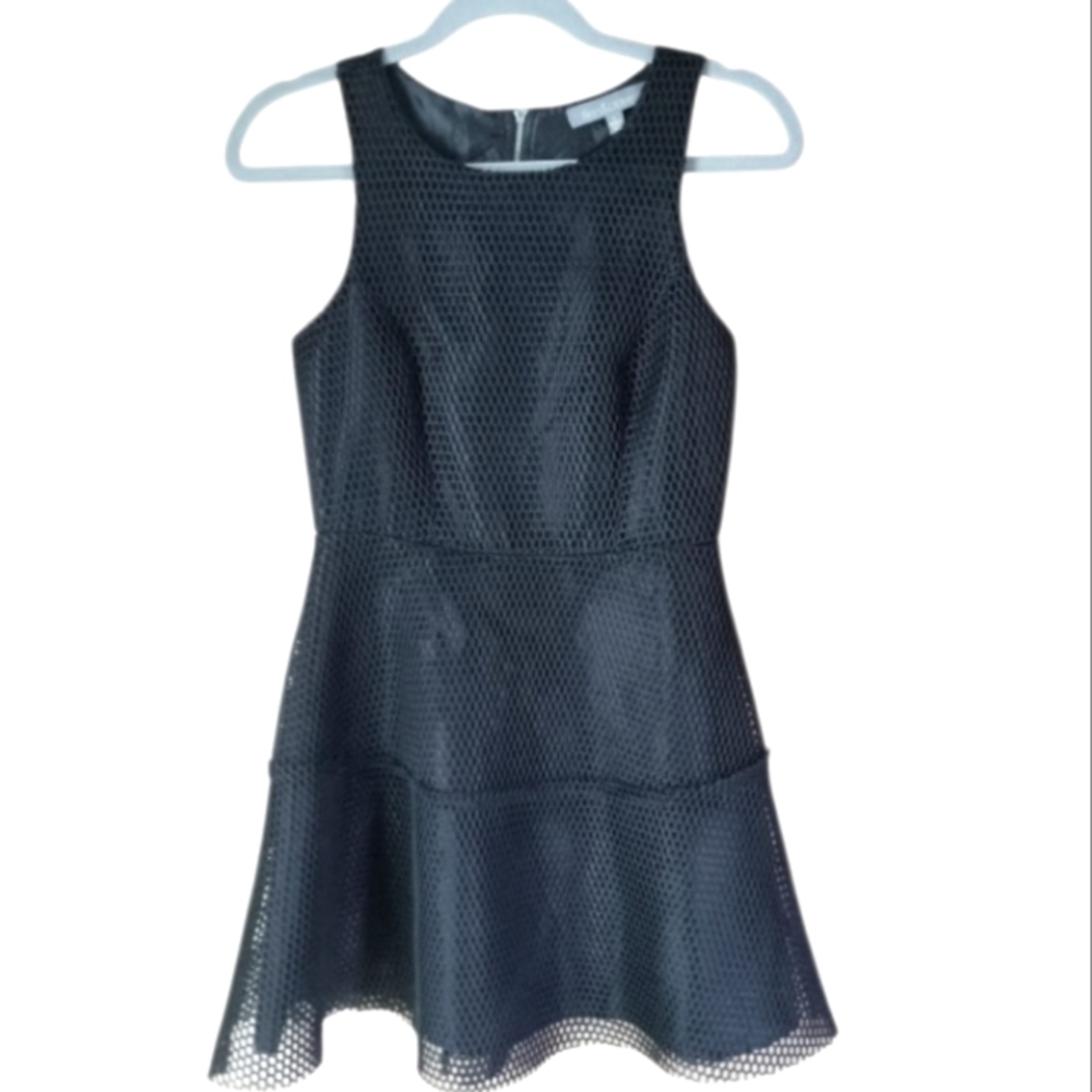 FINN & CLOVER BLACK NETTING MESH SLEEVELESS DRESS - SIZE S